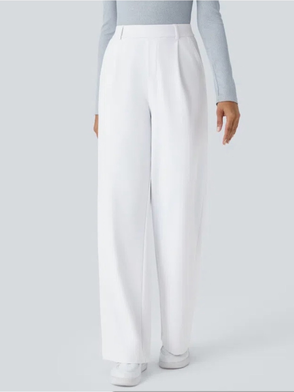 HALARA Flex White Wide-Leg High-Rise trouser Pants